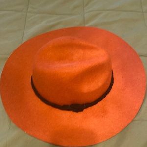 Orange wool American eagle hat